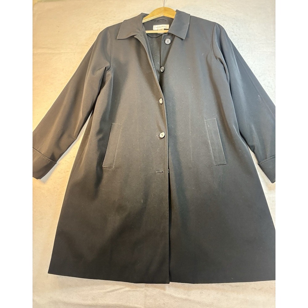 Preston & York Mid Length Women's Jacket Size 12 Black Classic Minimalist Career